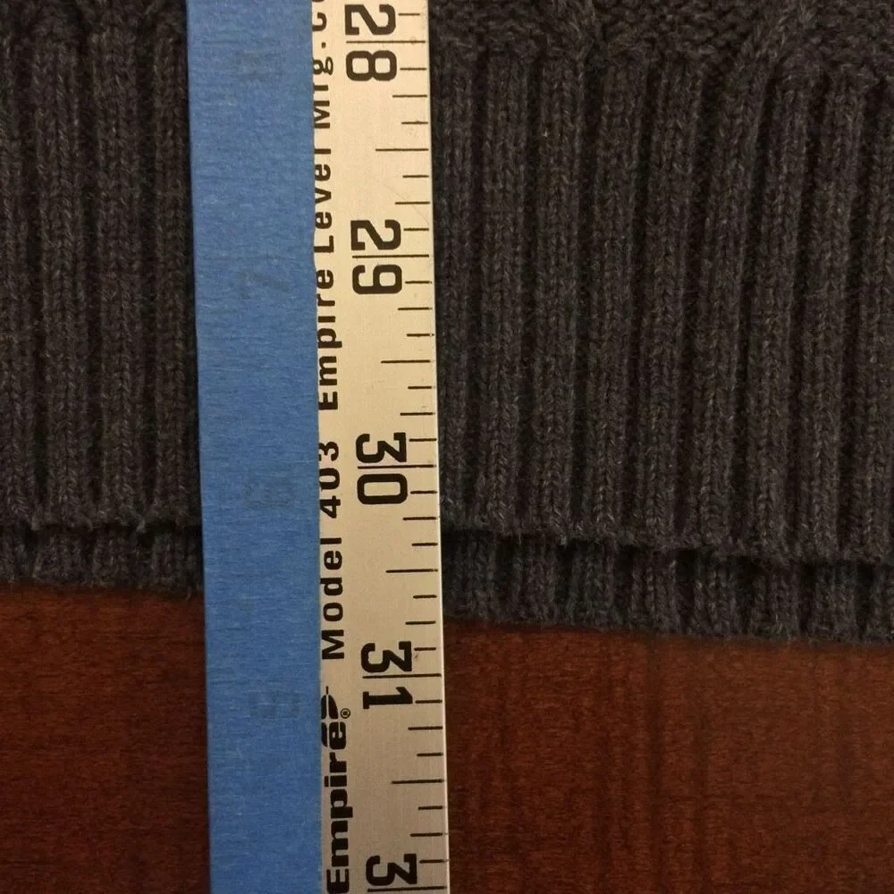 Liberty Blues Cableknit 1/4 zip gray sweater 3xl 100% cotton